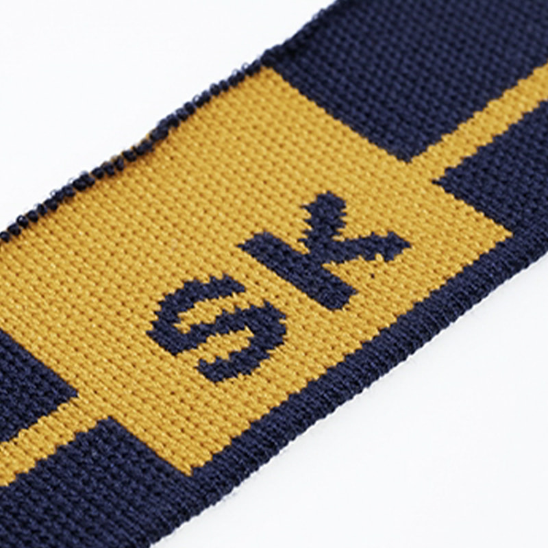 Tissu de manche de polo côtelé en jacquard avec lettre en polyester