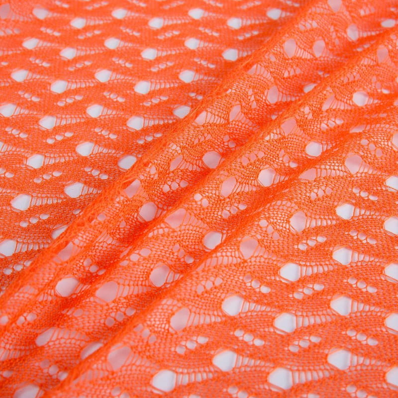 Tissu d'habillement nervuré respirant jacquard à motif creux rouge